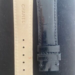 Chanel Black Leather Watch Strap